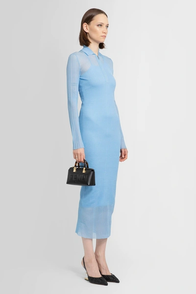 Shop Fendi Woman Blue Dresses