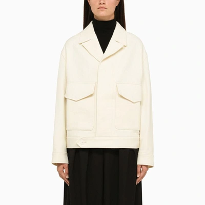 Shop Ami Alexandre Mattiussi Ami Paris Ivory Jacket In In White