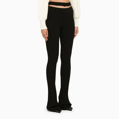 Shop Andreädamo Andreādamo Ribbed Trousers In Black