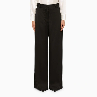 Shop Jil Sander Wide Trousers In Black