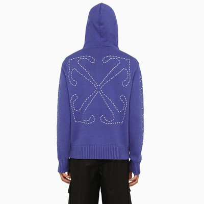 Shop Off-white ™ Arrows Knitted Hoodie In Blue