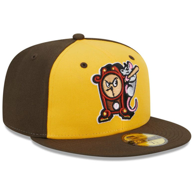 Shop New Era Yellow Hickory Crawdads Theme Nights Hickory Dickory Docks  59fifty Fitted Hat