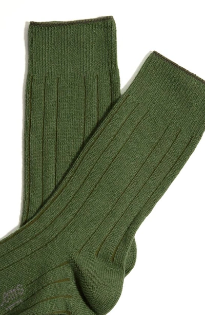 Shop Stems Luxe Merino Wool Blend Crew Socks In Alpine Green