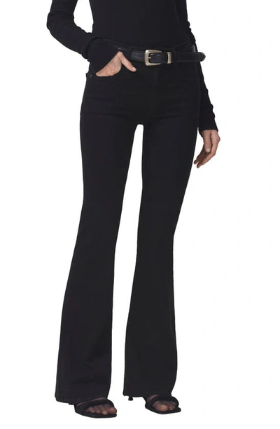 Shop Citizens Of Humanity Isola Flare Jeans In Plush Black