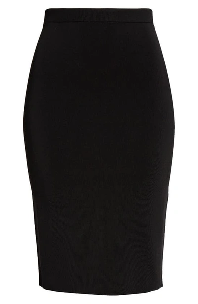 Shop Saint Laurent Rib Pencil Skirt In Noir