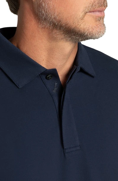 Shop Hypernatural Biscayne Long Sleeve Supima® Cotton Blend Polo In Midnight Navy