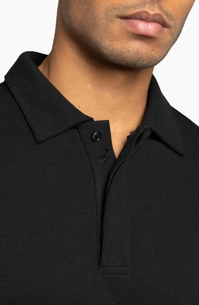 Shop Hypernatural Biscayne Long Sleeve Supima® Cotton Blend Polo In Black Beauty
