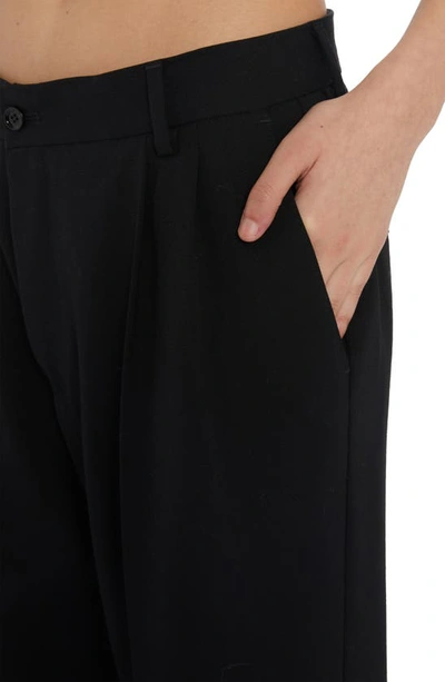 Shop Dolce & Gabbana Wide Leg Stretch Virgin Wool Pants In Black