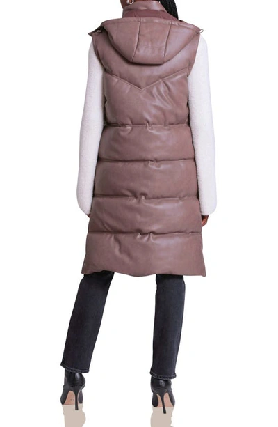 Shop Avec Les Filles Faux-ever Leather™ Longline Thermal Puff™ Puffer Vest In Caribou
