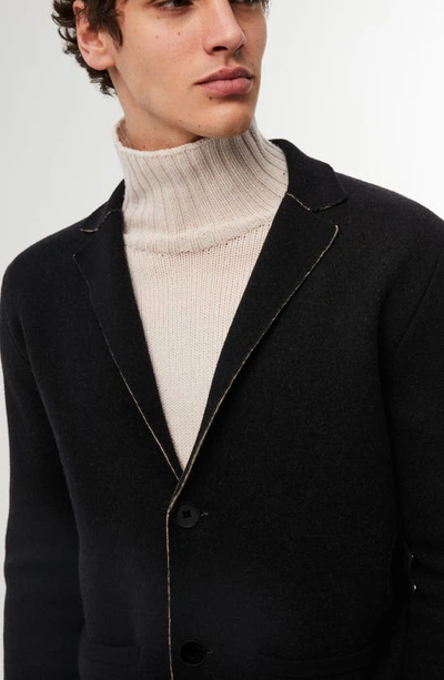Shop Alphatauri Water Resistant Felted Merino Wool Blazer In Black Corn