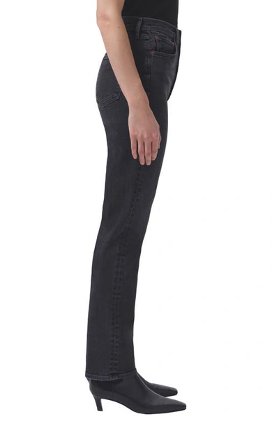 Shop Agolde High Waist Stovepipe Jeans In Metal