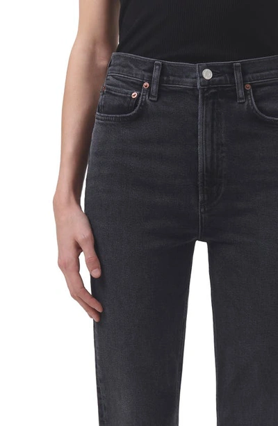 Agolde + Net Sustain Stovepipe High-rise Straight-leg Organic Jeans In Metal