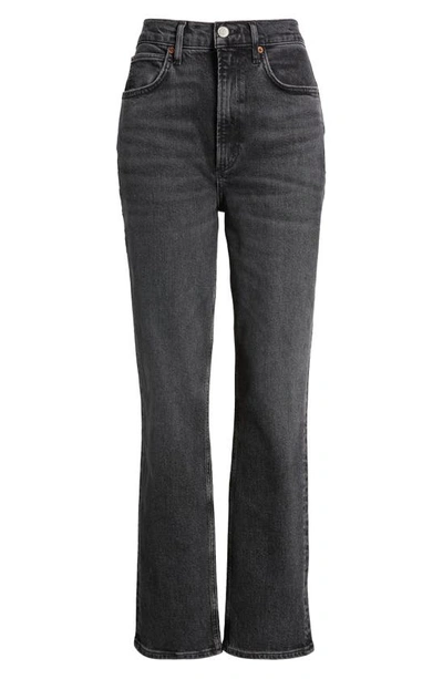 Agolde + Net Sustain Stovepipe High-rise Straight-leg Organic Jeans In Metal