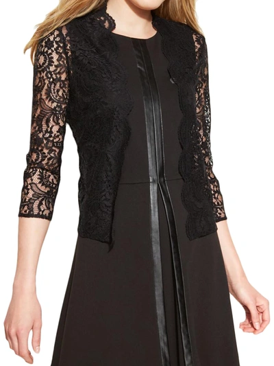 Shop Calvin Klein Womens Lace Open Front Cardigan Top In Black
