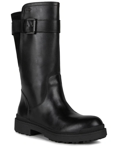 Shop Geox Nevega Leather & Suede Boot In Black