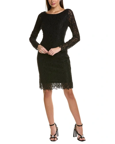 Shop Donna Karan Lace Sheath Dress In Black