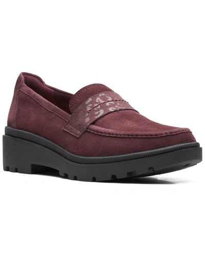 Shop Clarks Calla Ease Suede Flat In Red