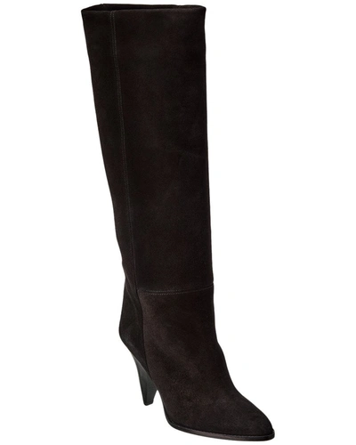 Shop Isabel Marant Ririo Suede Knee-high Boot In Black