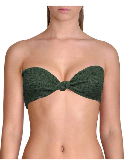 Shop Bondeye Sahara Womens Knot-front Bandeau Bikini Swim Top In Green