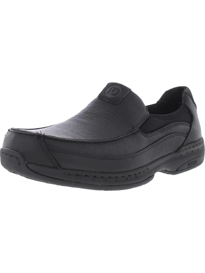 Shop Dunham Wade Mens Leather Slip On Boat Shoes In Black