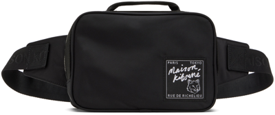 Shop Maison Kitsuné Black Nylon Bum Bag In P199 Black