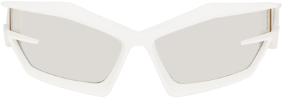 Shop Givenchy White Giv Cut Sunglasses In White/smoke Mirror