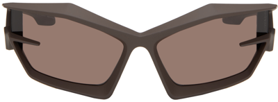 Shop Givenchy Brown Giv Cut Sunglasses In Matte Dark Brown/bro