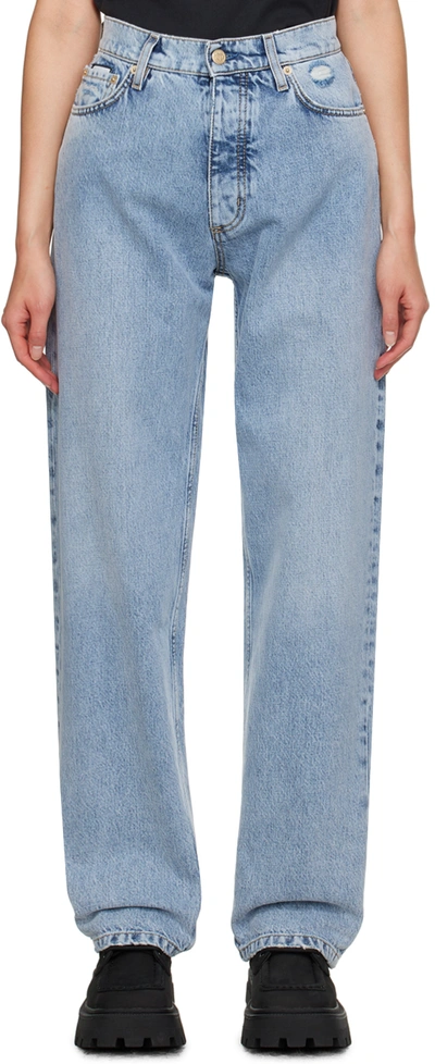 Shop Eytys Blue Benz Jeans In Light Stone