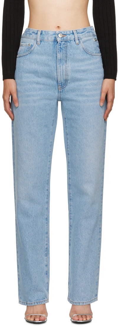 Shop Gcds Blue Choker Jeans In 55 New Light Blue