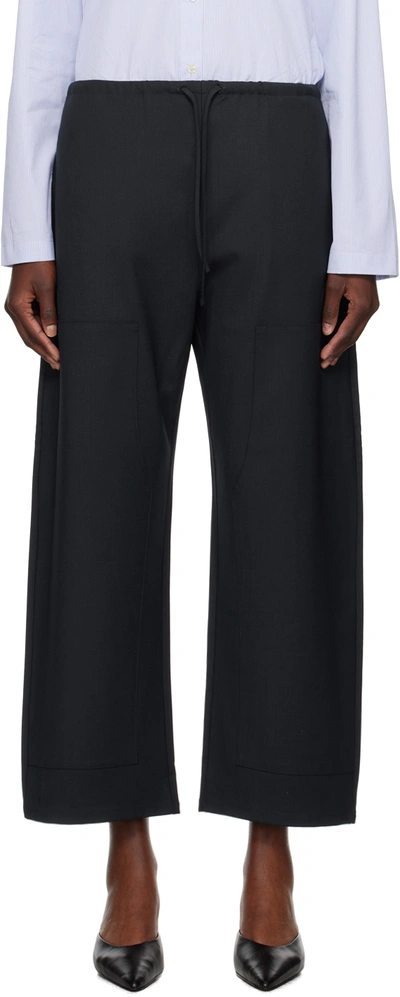 Shop Leset Navy Jane Carpenter Trousers In Midnight (mid)