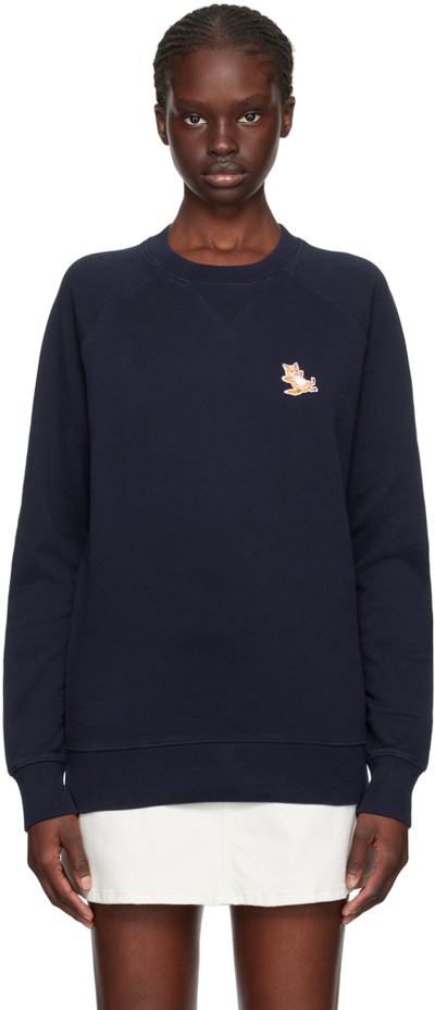 Shop Maison Kitsuné Navy Chillax Fox Sweatshirt