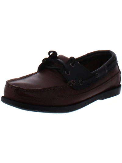 Shop Life Outdoors Mens Leather Slip On Boat Shoes In Multi