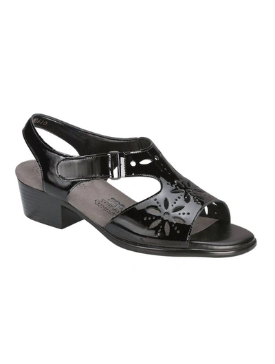 Shop Sas Sunburst Heel Strap Sandal - Wide In Black Patent