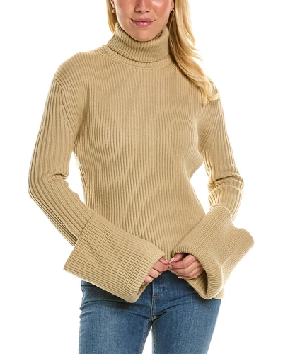 Shop St John Ribbed Wool Sweater In Brown