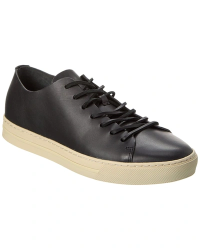 Shop Vince Collins Leather Sneaker In Black
