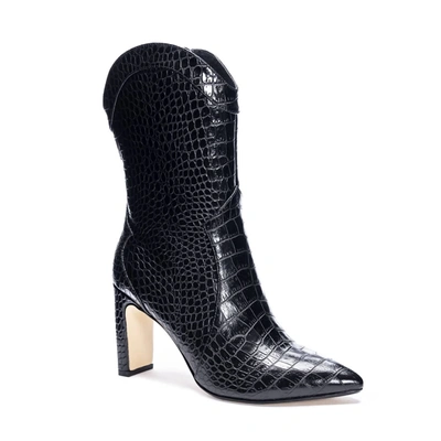 Shop Chinese Laundry Everley Croc Boot In Black