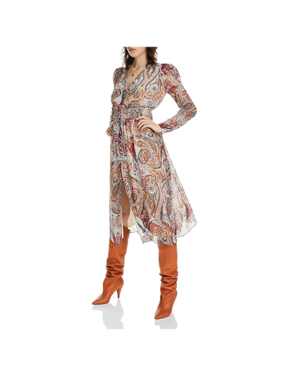 Shop Lini Erica Womens Paisley Smocked Midi Dress In Multi