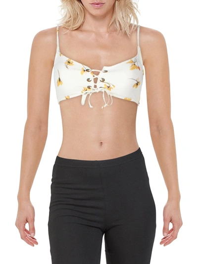 Shop O'neill Mai Womens Lace-up Floral Bikini Swim Top In Multi