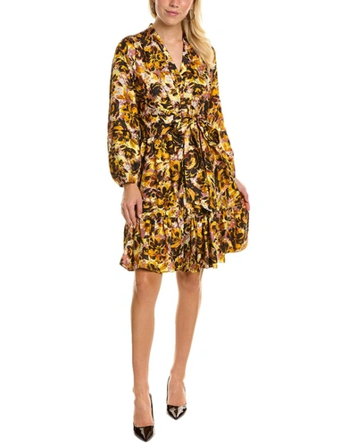 Shop Kobi Halperin Womens Georgie Silk Midi Dress, S, Brown In Multi