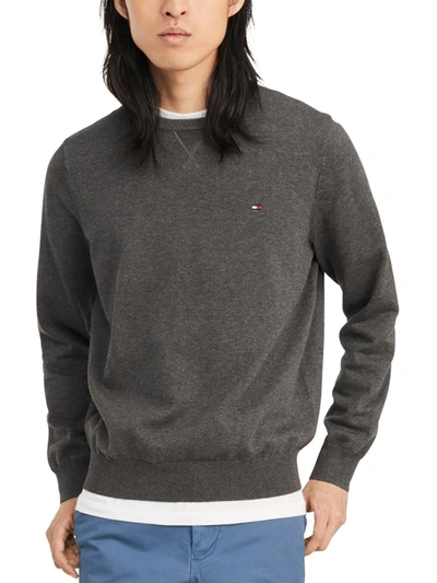 Shop Tommy Hilfiger Mens Crewneck Casual Pullover Sweater In Grey
