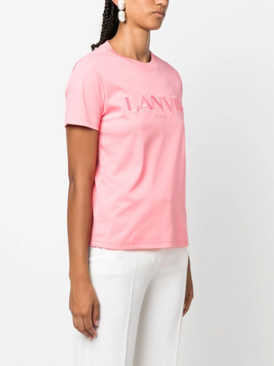 Shop Lanvin Logo T-shirt In Pink