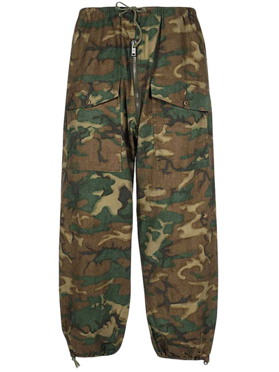 Shop Givenchy Pantaloni Camouflage In Green