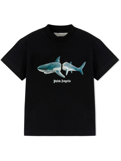Shop Palm Angels Shark T-shirt Ss In Black
