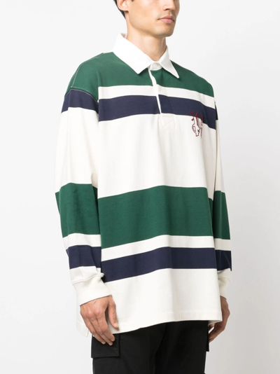Shop Palm Angels Polo Rugby Con Monogram In Multicolor