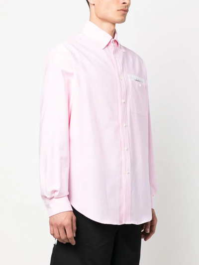 Shop Palm Angels Camicia Sartoriale A Maniche Lunghe In Pink