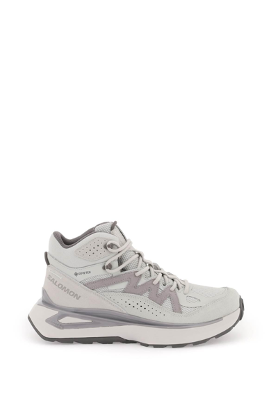 Shop Salomon Odyssey Elmt Mid Gtx Sneakers In Grey