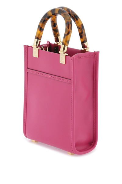 Shop Fendi Mini Sunshine Shopper Bag In Fuchsia