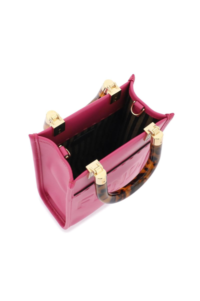 Shop Fendi Mini Sunshine Shopper Bag In Fuchsia