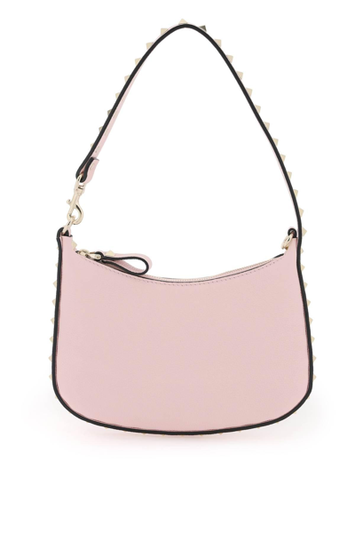 Shop Valentino Rockstud Mini Hobo Bag In Pink