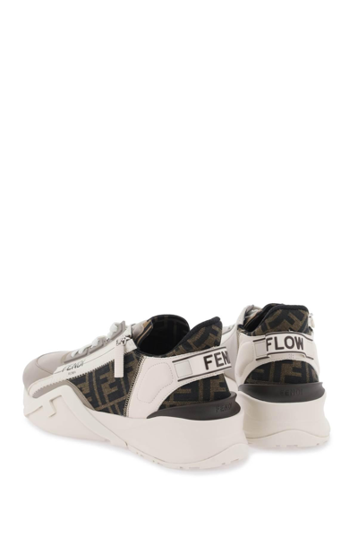 Shop Fendi ' Flow' Sneakers In Grey,black